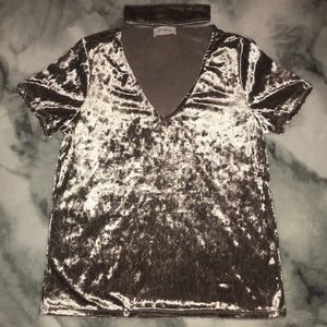 Everly crushed velvet choker top